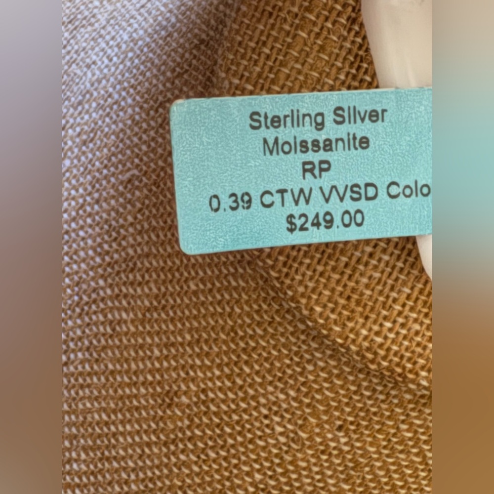 Solid Sterling Silver VVSD Moissanite Huggie Hoops New with Tags - Picture 5 of 6